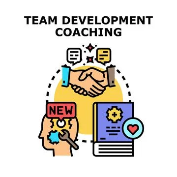 Team development coaching building business collaboration skills Ilustración de archivo