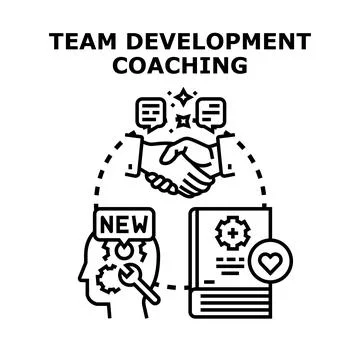 Team development coaching building business collaboration skills Ilustración de archivo