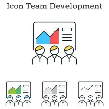 Team Development flat icon design for info graphics and businesses Stock Illustration