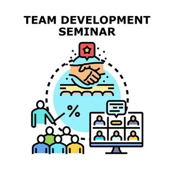 Team development seminar concept illustrating business training and collabo.. Stock Illustration