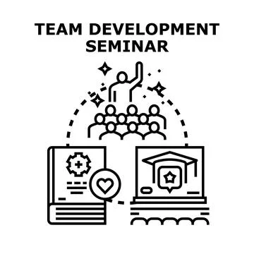 Team development seminar learning and educational training Stock Illustration