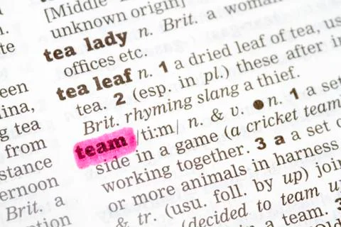 Team Dictionary Definition Stock Photos