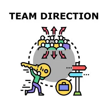 Team direction finding solution for business strategy Illustration