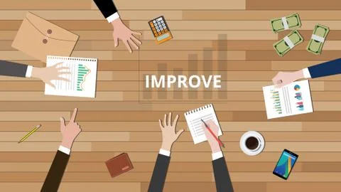 Team discuss to make improve improvement to increase their business vector Stock Illustration