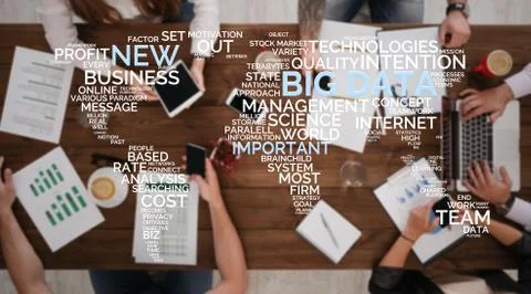 Team discussing big data processes inside enterprise Stock Photos