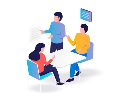 Team discussion for business development Stock Illustration