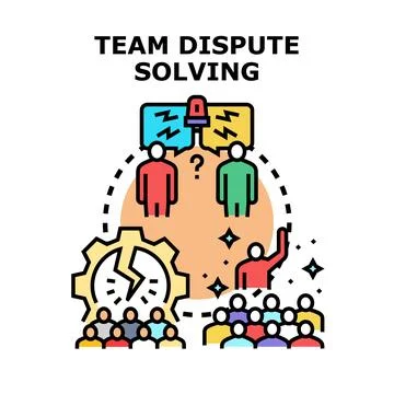 Team dispute solving conflict resolution process concept Stock Illustration