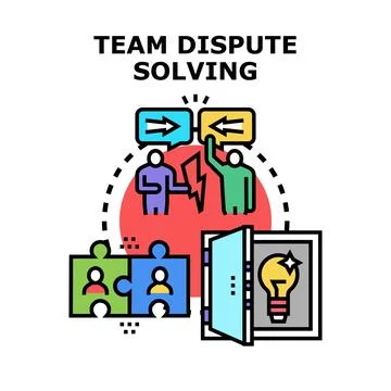 Team dispute solving process finding creative solution 스톡 일러스트