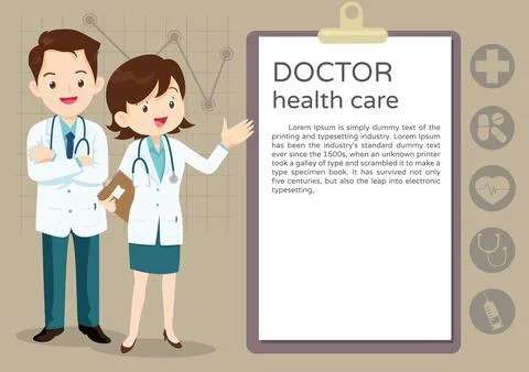 Team Doctor presentation Stock Illustration