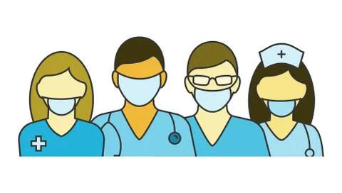 Team of doctors and nurses vector illustration Stock Illustration
