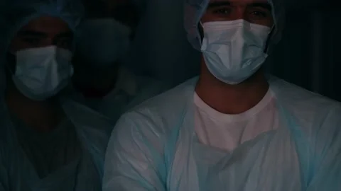 The team of doctors is having a meeting about the COVID-19 outbreak. Stock Footage 167633081