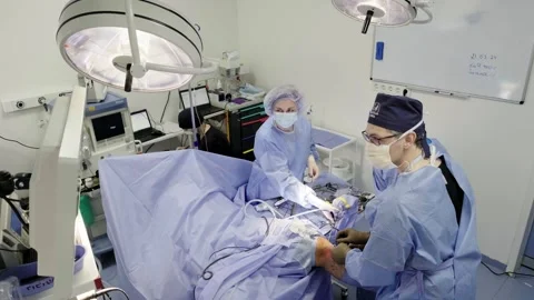 A team of doctors - surgeons performing a surgical operation Stockbeeldmateriaal 269435894