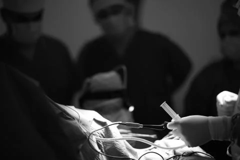 A team of doctors at work in the operating room Foto stock