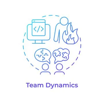 Team dynamics blue gradient concept icon Illustrazione stock