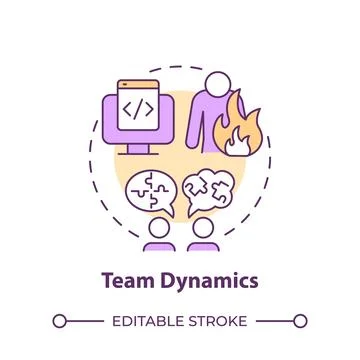 Team dynamics multi color concept icon Stock Illustration