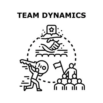 Team dynamics working together unlocking success concept Stock Illustration