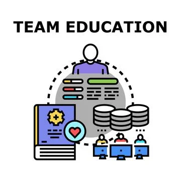 Team education concept for skill development and business training Stock Illustration