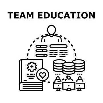 Team education concept for skill development and business training Stock Illustration