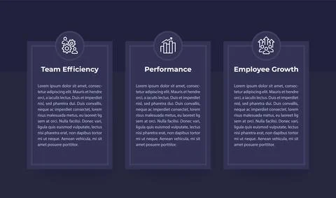 Team efficiency, Performance and Growth banner set Stock Illustration