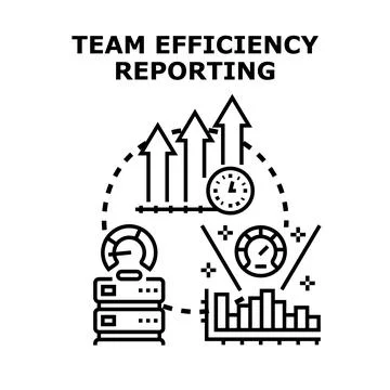 Team efficiency reporting concept for business analysis Stock Illustration