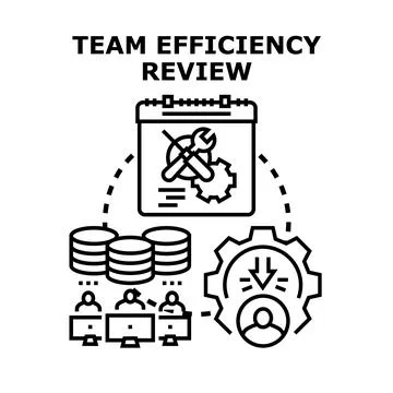 Team efficiency review analyzing business performance concept Stock Illustration