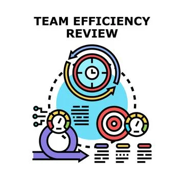 Team efficiency review and progress analysis concept Stock-Illustration