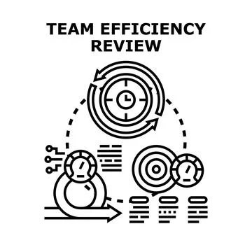 Team efficiency review and progress analysis concept Stock Illustration