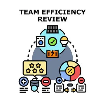 Team efficiency review performance improvement concept Stock Illustration