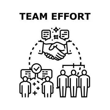 Team effort collaboration working together cooperation concept Stock Illustration