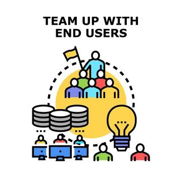 Team up with end users for product development イラスト素材