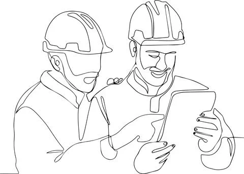 Team of engineer and architects Stock Illustration
