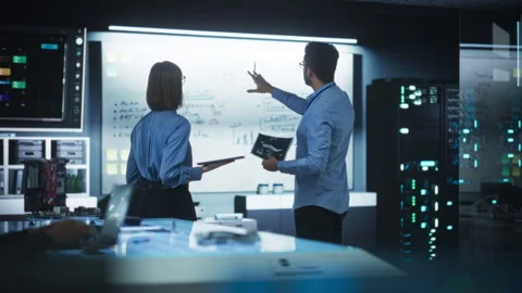 Team of Engineer Programming Stock Footage 256046332