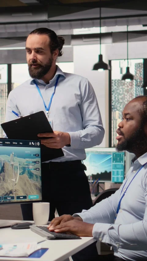 Team of engineers in office doing green energy production technology testing Stock Footage 315417868