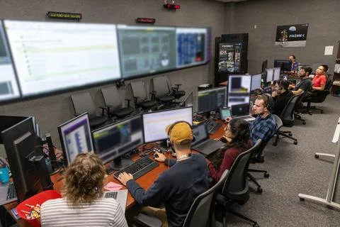 A team of engineers participates in simulation training for the Polar Resou.. Stock Photos