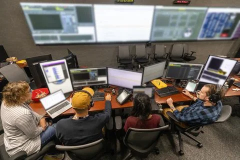 A team of engineers participates in simulation training for the Polar Resou.. Stock Photos