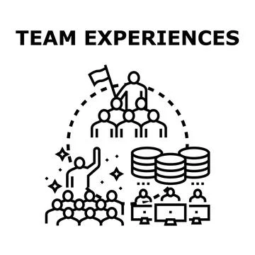 Team experiences developing business success and leadership 库存插图