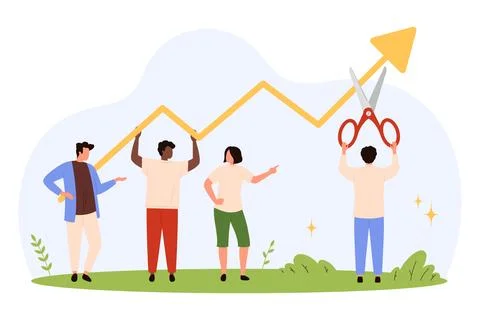 Team Facing Growth Obstacle with Arrow Cut 스톡 일러스트