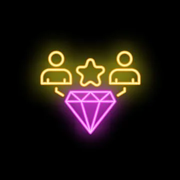 Team finding big idea for business success neon sign concept Stock Illustration