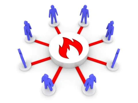 Team fire. Group inspiration. Concept 3D illustration. Stock Illustration