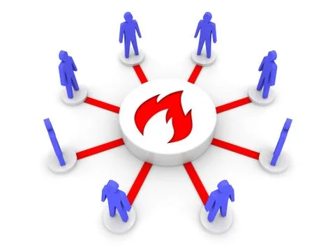Team fire. Group inspiration. Concept 3D illustration. Stock Illustration
