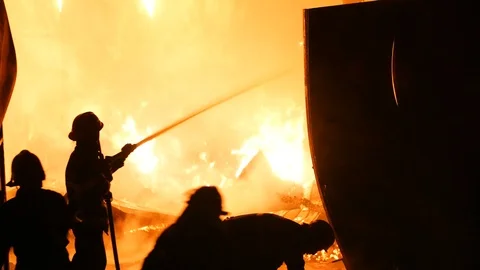 Team Of Firefighters Stock Footage 91332922