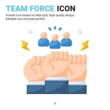 Team force icon vector with flat color style isolated on white background イラスト素材