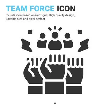 Team force icon vector with glyph style isolated on white background イラスト素材