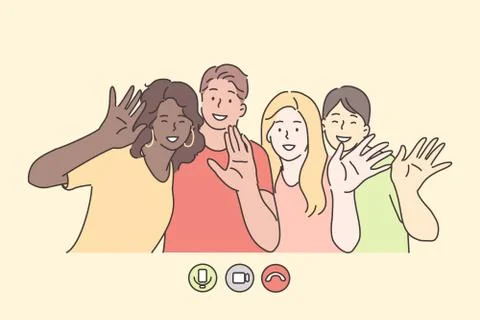 Team, friendship, cooperation, multinationality, multiculture concept Stock Illustration