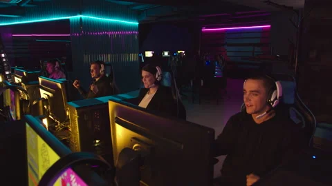 The team of gamers wins Stock Footage 149554579