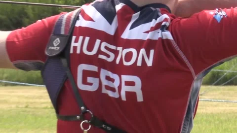 Team GB archers train as lockdown is eased Stock Footage 148595506