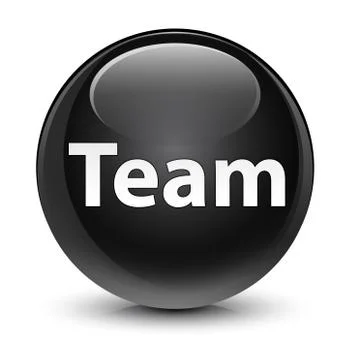 Team glassy black round button Stock Illustration