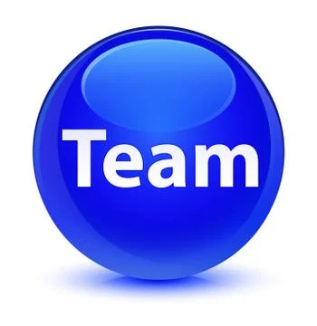 Team glassy blue round button Stock Illustration