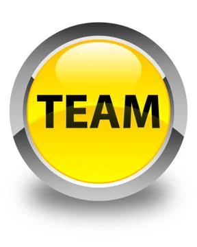 Team glossy yellow round button Stock Illustration