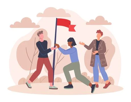 Team goals concept Illustrazione stock